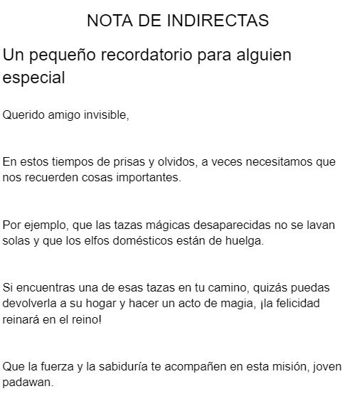 ejemplo nota de indirectas