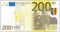 billete 200 euro para imprimir frontal