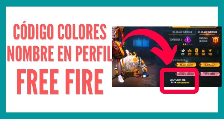 codigo colores para free fire perfil