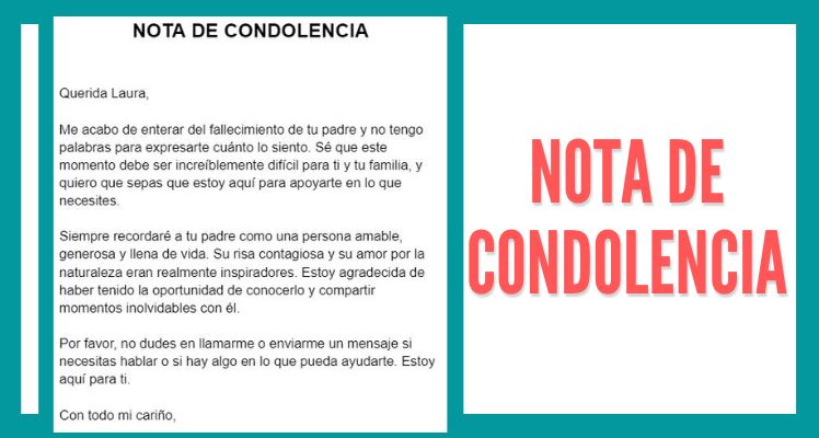 nota de condolencia imprimir