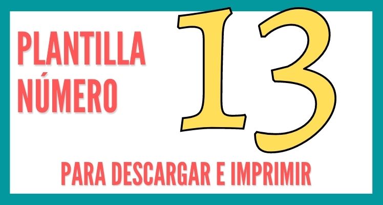 numero 13 para imprimir descargar