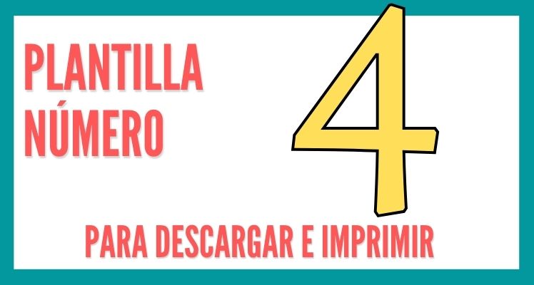 numero 4 para imprimir descargar